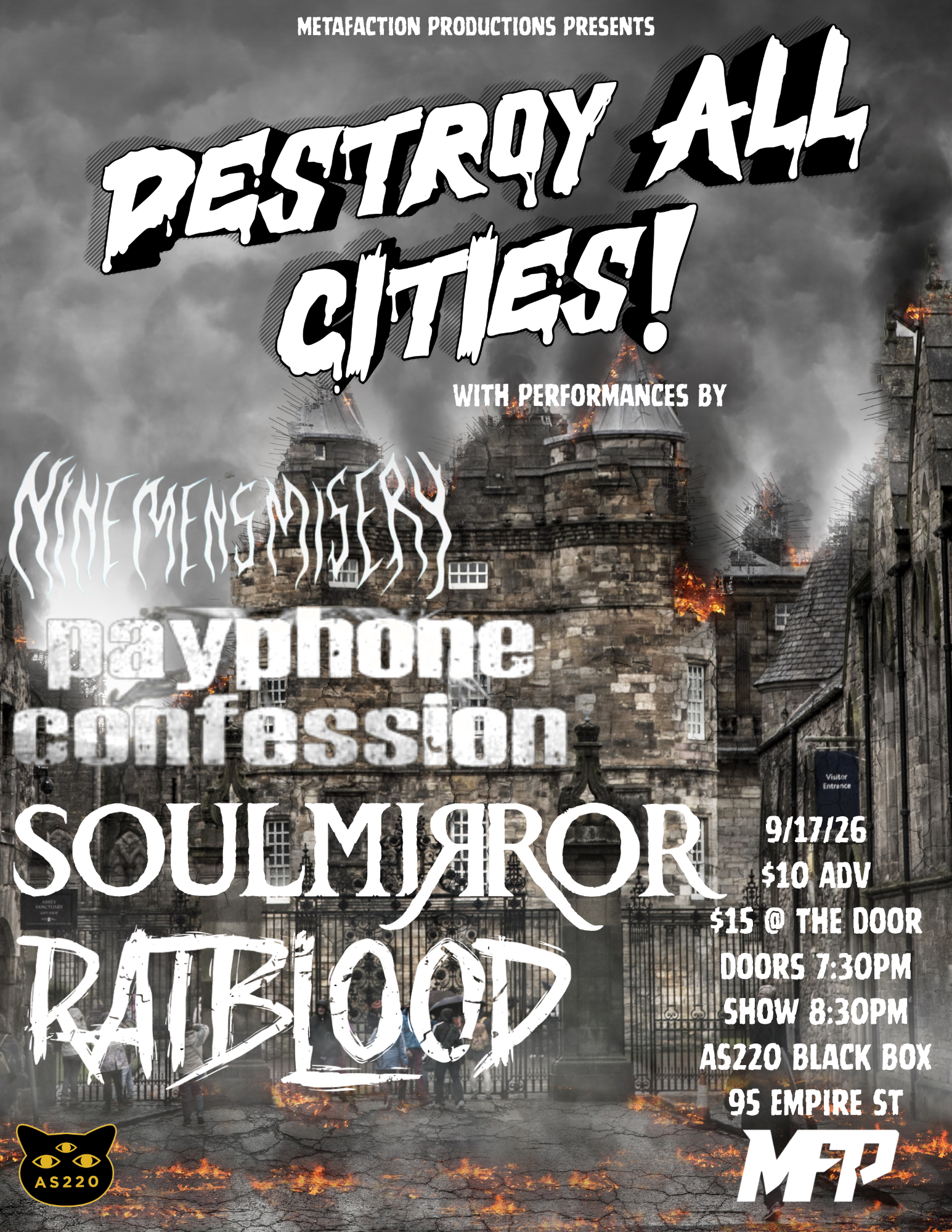 Destroy All Cities! - Nine Mens Misery + Payphone Confessions + Soul Mirror + Ratblood