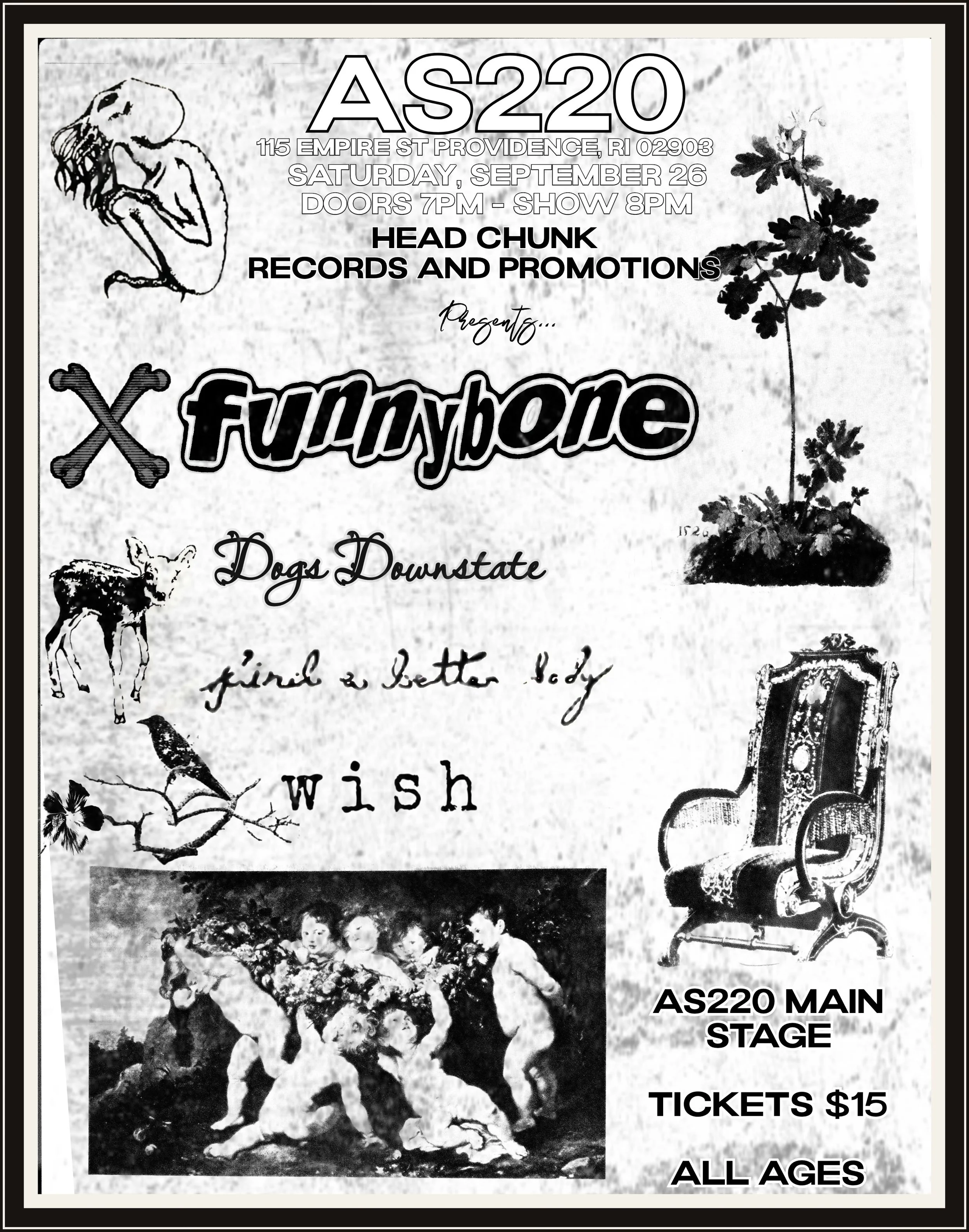 funnybone + dogs downstate + find a better body + wish
